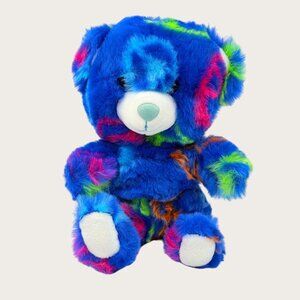 Build A Bear Smallfrys Peace Plush Teddy Bear Stuffed Animal 7" Blue Multi-Color